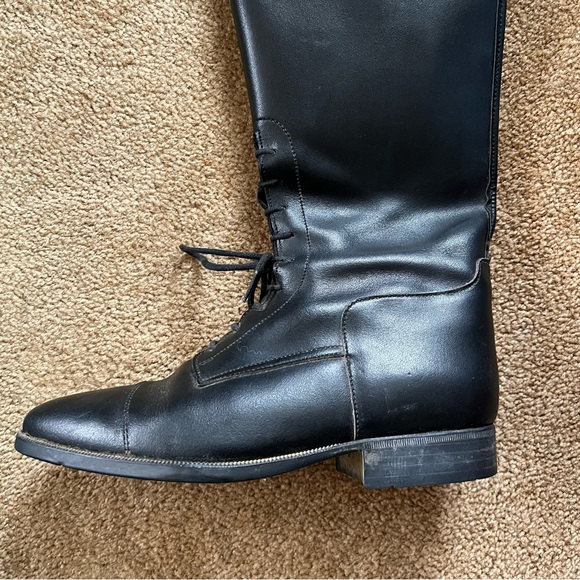 Women's Equestrian Horse Riding Boots Zip Black Lace Up Size US 7.5 European 38 - Picture 14 of 15